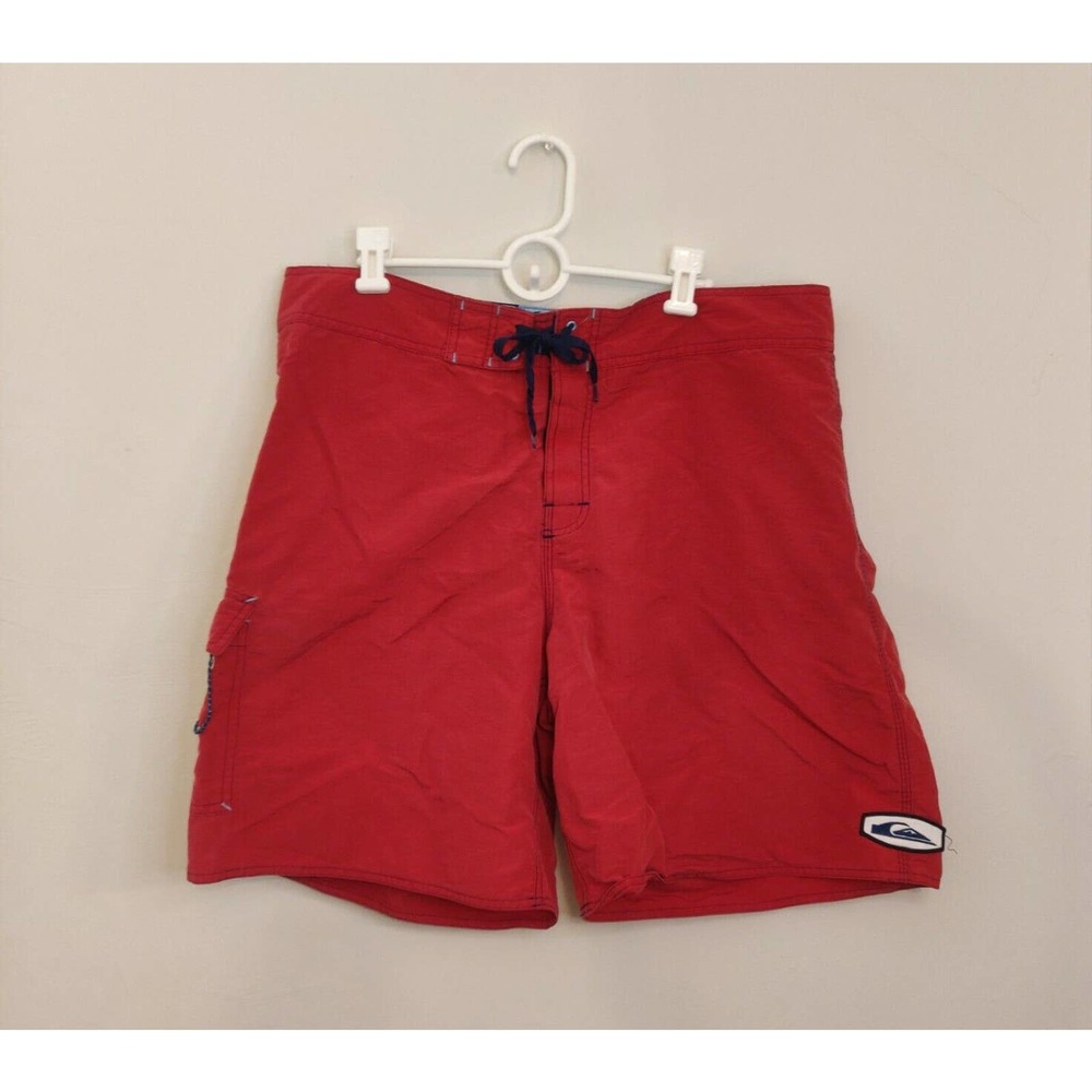 Quiksilver Men's Swim Shorts Size 38 Red Swim Trunks Swimsuit. - Picture 1 of 8